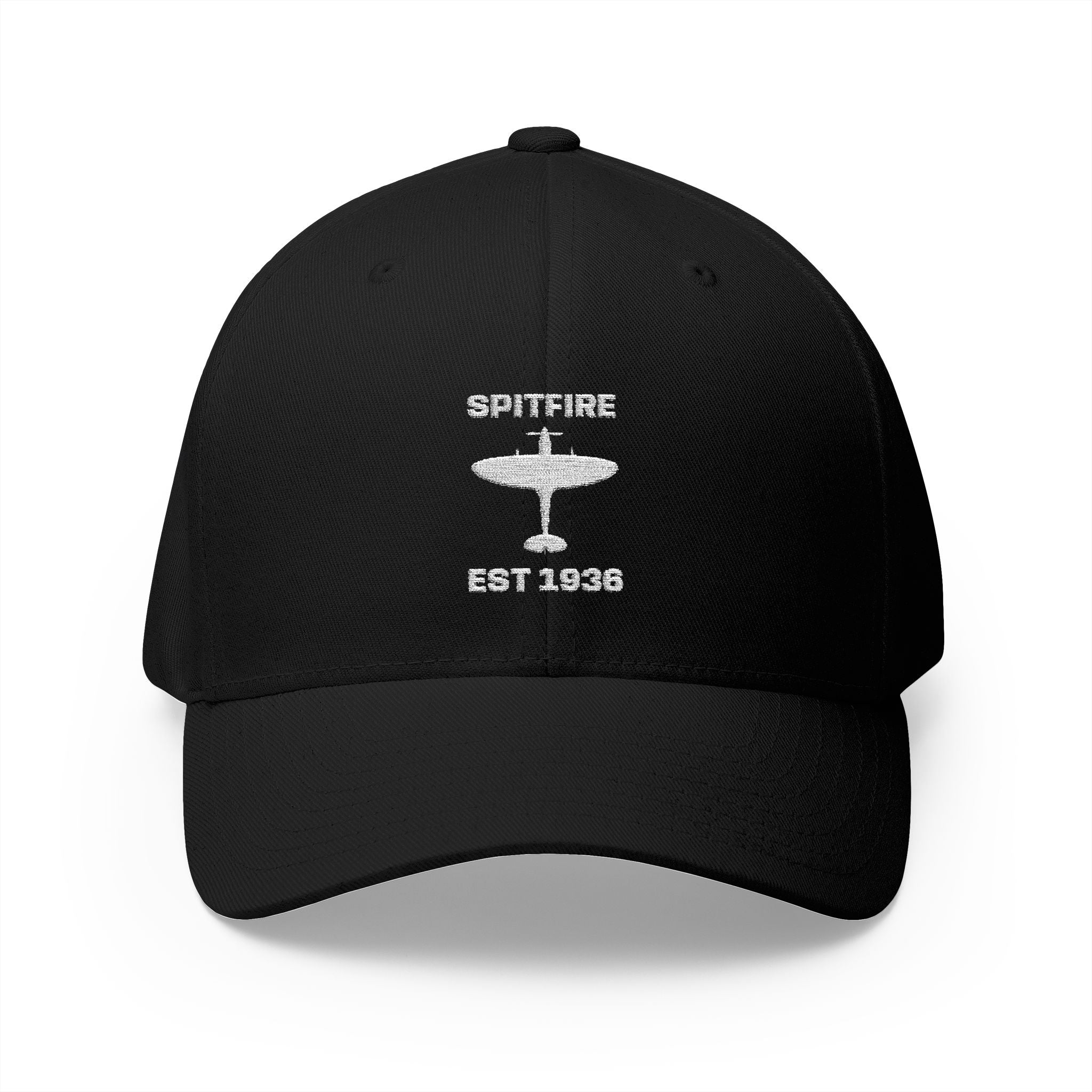 Spitfire Embroidered Cap – Vintage Airplane Hat - White Logo