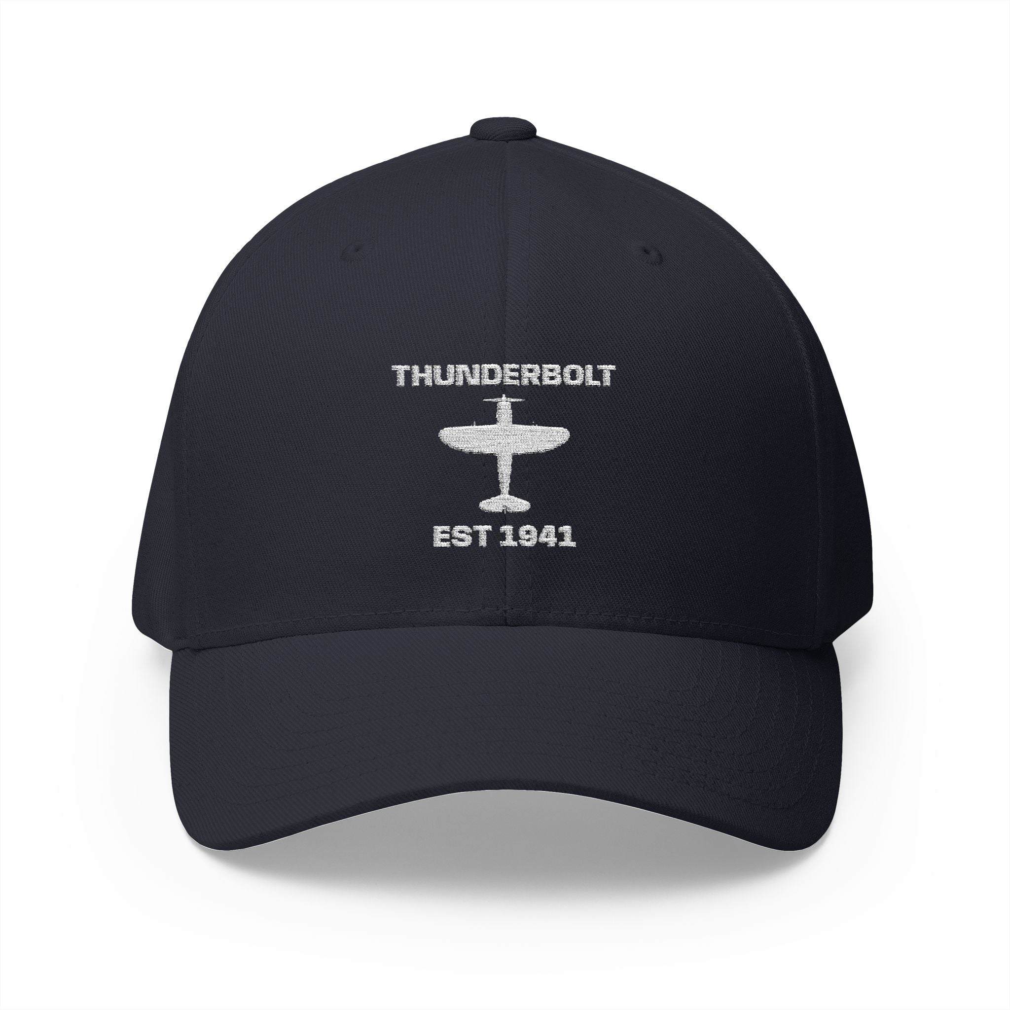 P-47 Thunderbolt Embroidered Cap – Vintage Airplane Hat - White Logo