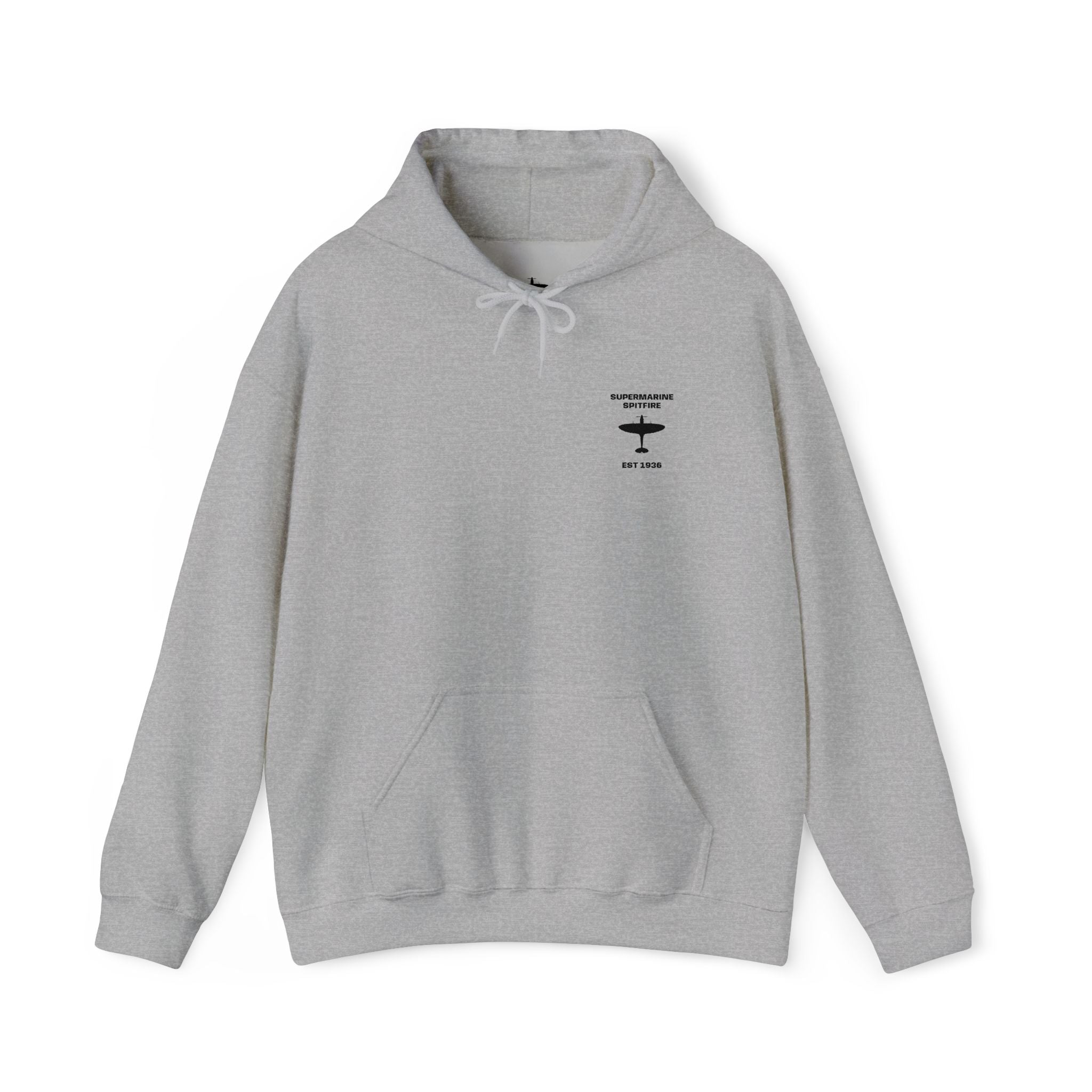 Spitfire Embroidered Aviation Hoodie — Vintage Plane Black Logo