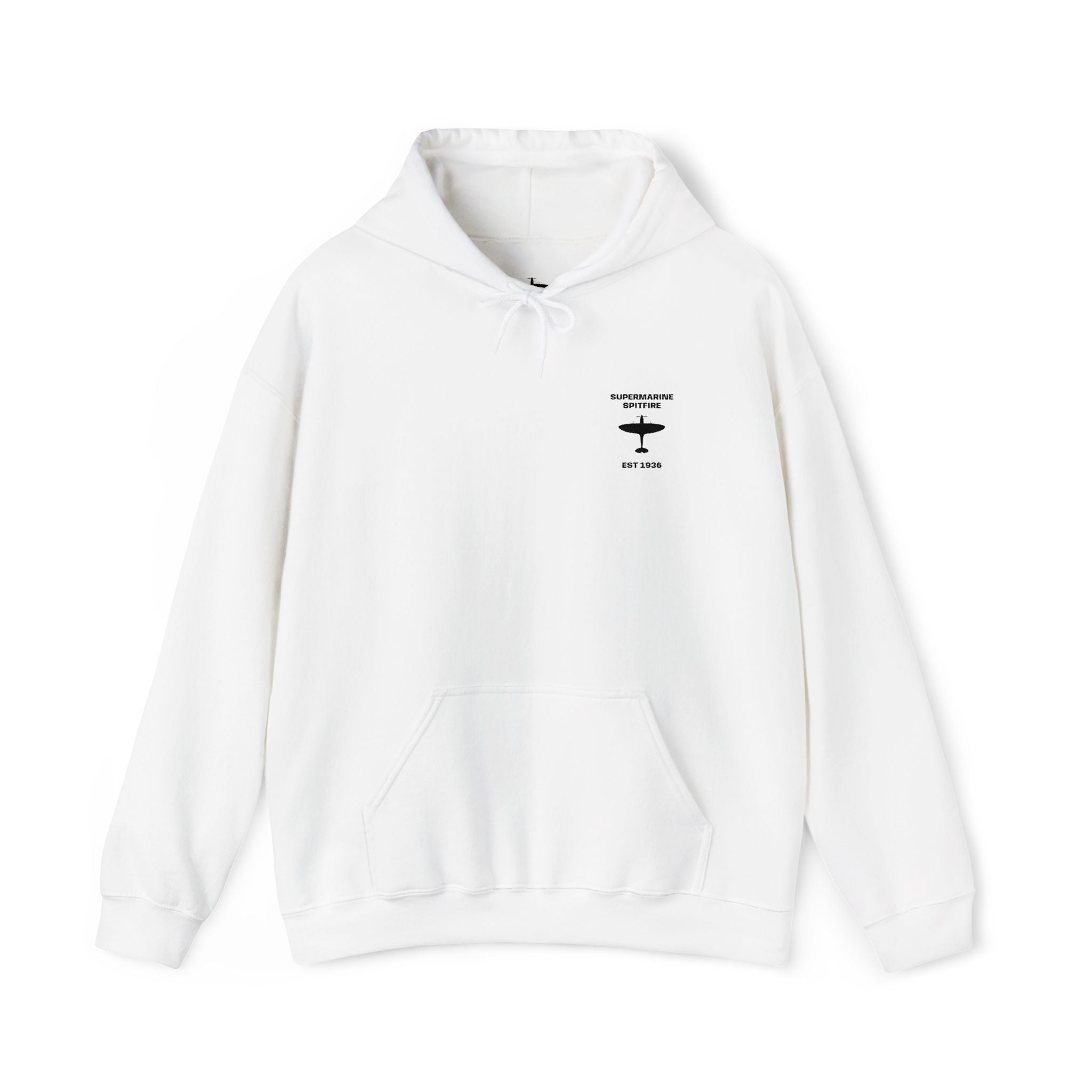 Spitfire Embroidered Aviation Hoodie — Vintage Plane Black Logo