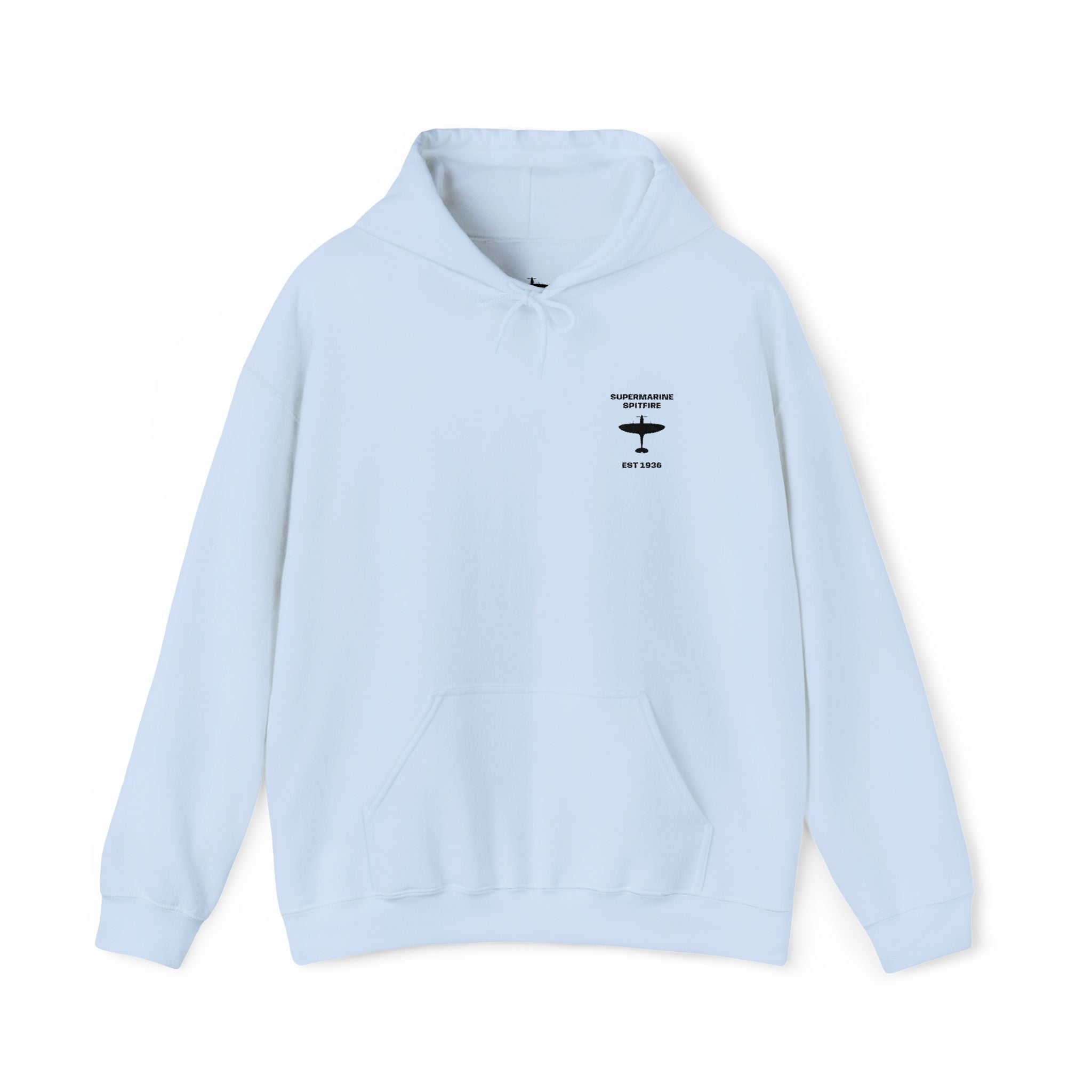Spitfire Embroidered Aviation Hoodie — Vintage Plane Black Logo